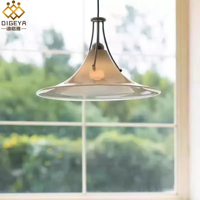 UFO Chandelier Mid-Century Modern Pendant Light Full Spectrum Eye-Caring Glass Lamp for Dining Room Bar Kitchen Island Cafe