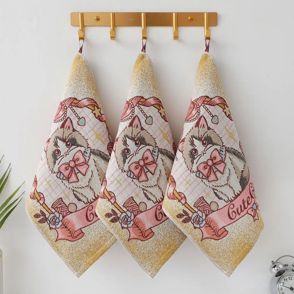 New 34x40cm Large Hand Towel Cartoon 4 Layer Cotton Gauze Kitchen Towel Quick Dry Decorative Handkerchief Towel for Children