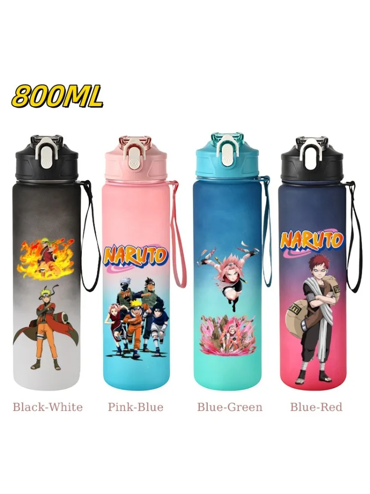 800ML NARUTO Straw Leak Proof Locking Flip Cover for Water Bottle Portable Sport Water Bottle Ideal for Fitness Sports Outdoor