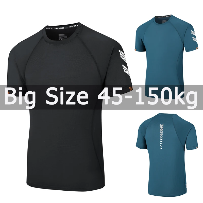 

Sport T-shirt for Men Big Size S-9XL Quick Drying T-shirt for Couples Round Neck Large Size Short Sleeve Tees for 50-145kg