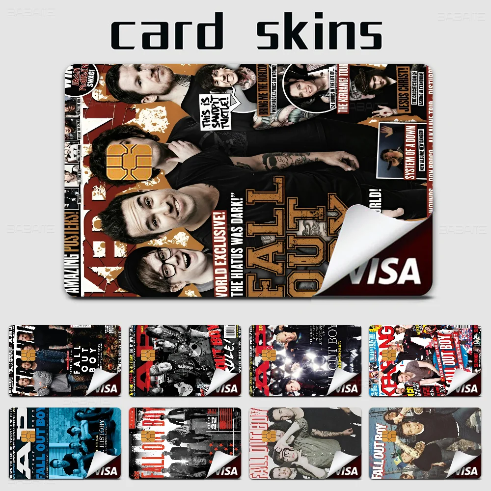 

Rock Band F-Fall O-Out Boy Anime Anmie Sticker Film Skin Cover For Credit Card Debit Bank Card Front