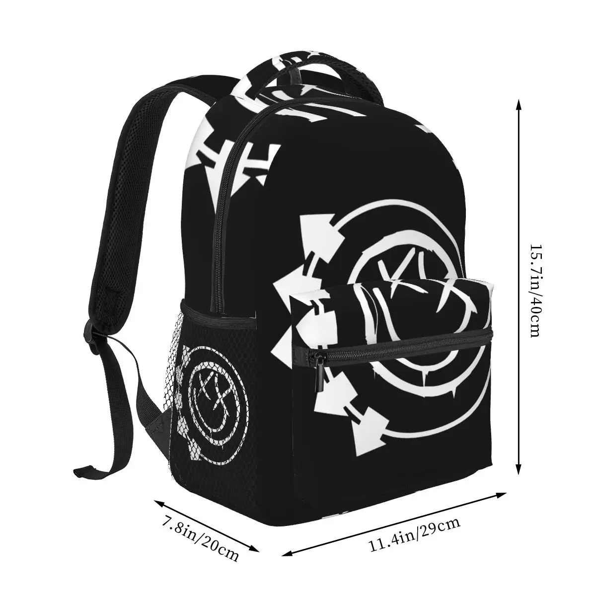 Blink 182 Punk Smile Student Backpack School Bag Hiking Travel Daypack for Men Women Fashion Bookbag Shoulder Bags