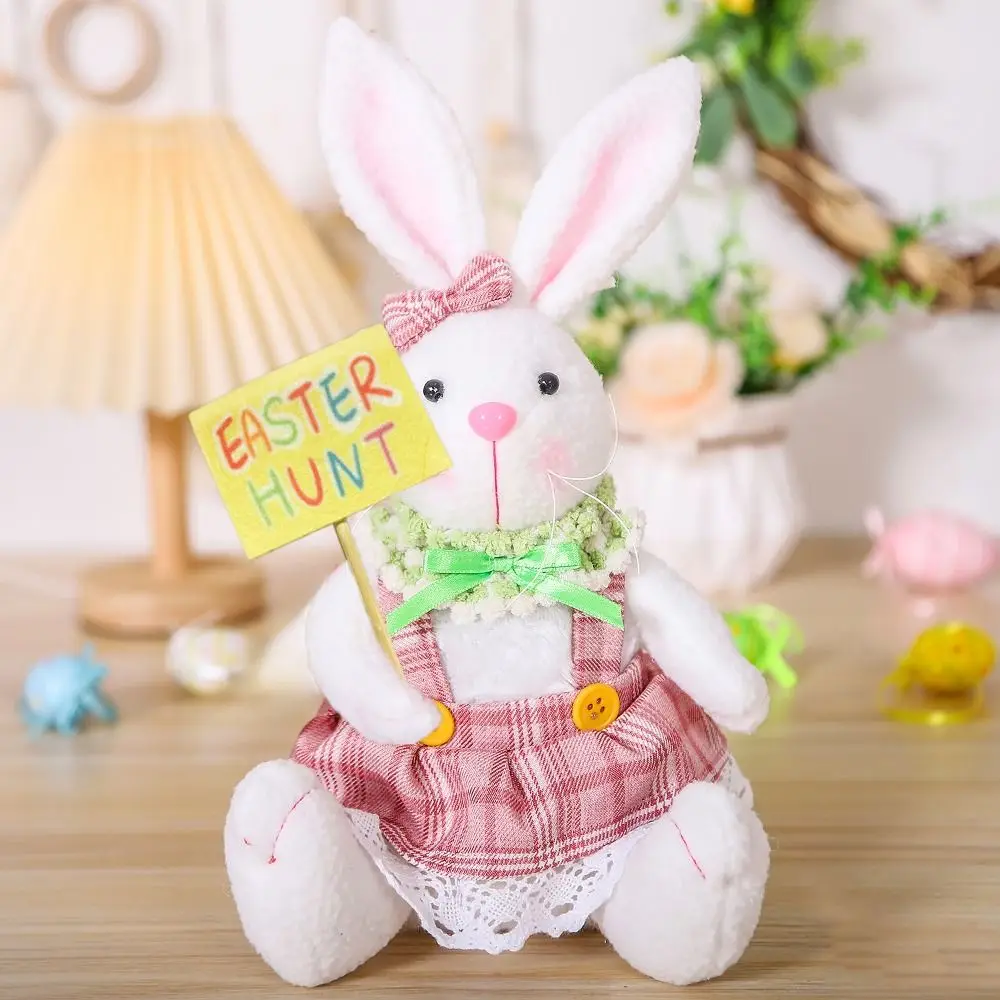 

Creative Easter Bunny Ornament Cute Soft Easter Rabbit Cartoon Decorative Rabbit Figurine Decoration Party Scene Prop