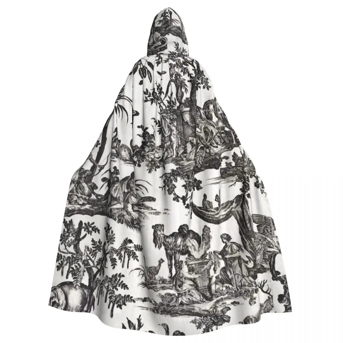 Hooded Cloak Unisex Cloak with Hood Vintage Toile Pattern Cloak Vampire Witch Cape Cosplay Costume