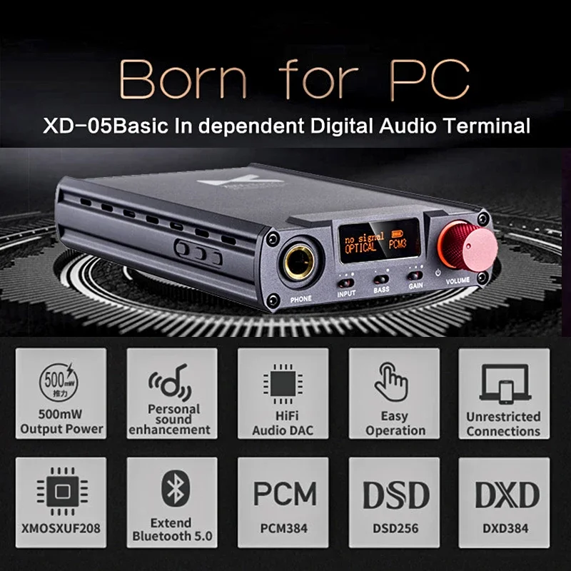 Xduoo XD-05 الأساسية HiFi الصوت DAC مضخم ضوت سماعات الأذن ESS9018K2M فك 384 كيلو هرتز DSD256 XD05 الأساسية سماعة أمبير للكمبيوتر PS4 XBOX