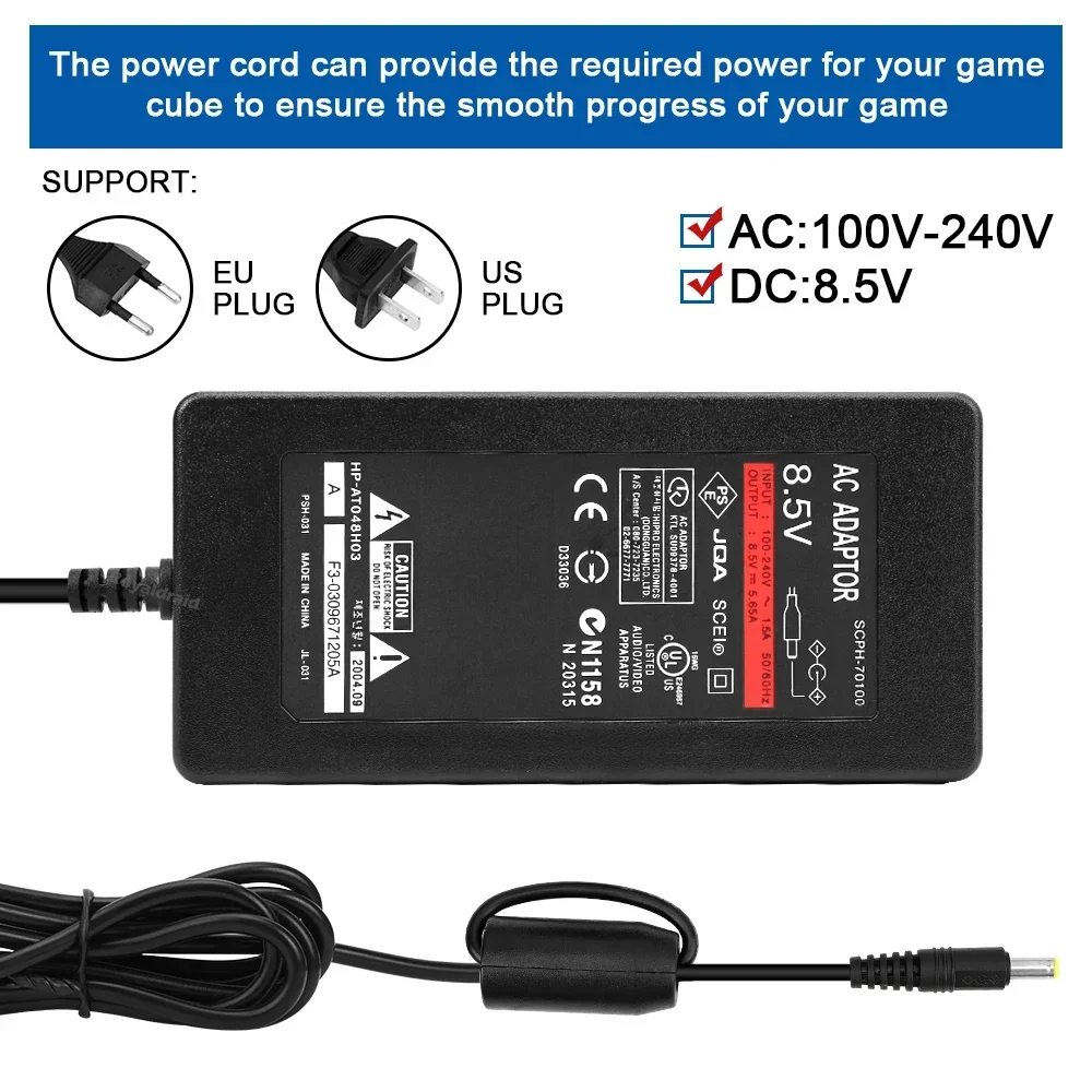 EU-Stecker für PS2-Konsole Slim AC-Adapter Ladekabel Stromversorgung AC100~240V 50/60HZ DC 8,5V--5,65A – Detail 9