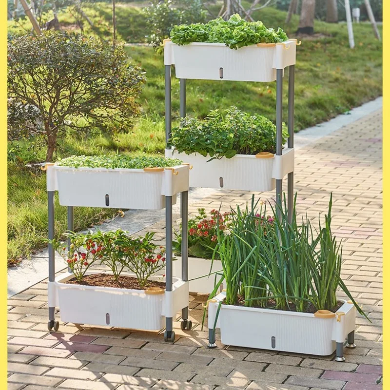 

Multi-layer combined vegetable planting three-dimensional self-priming water lazy pot rectangular plastic vegetable greening