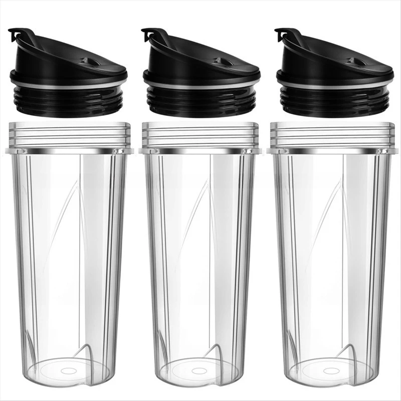 16Oz Blender Replacement Cups with To-Go Lids, Compatible with QB3001SS Series