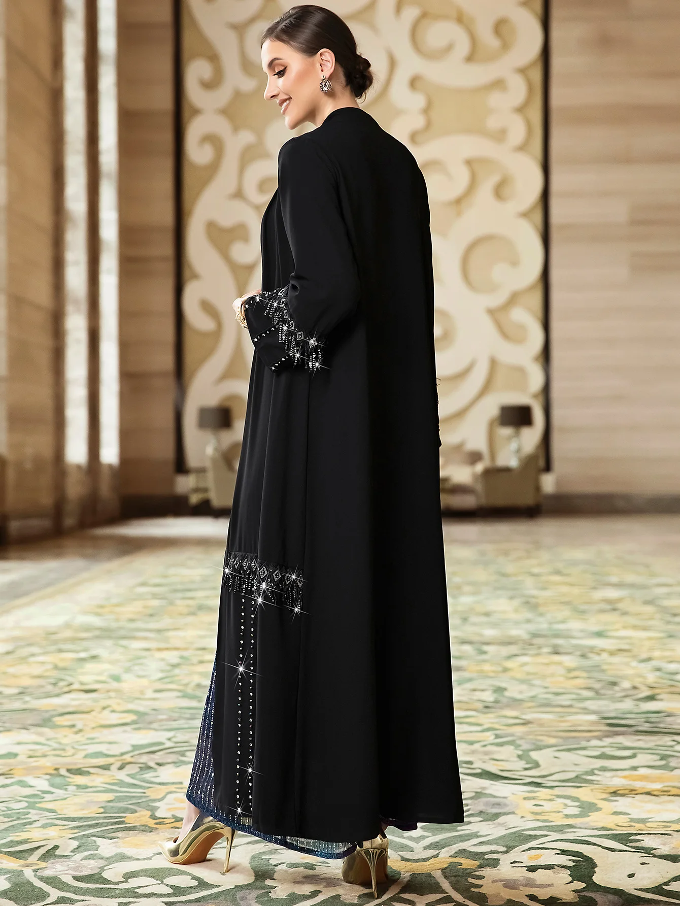 Elegant Simple Abaya for Women, Eid Mubarak, Dubai Muslim Cardigan, Turkey Islamic Clothing, Caftan, Arabic Female Modest Robe