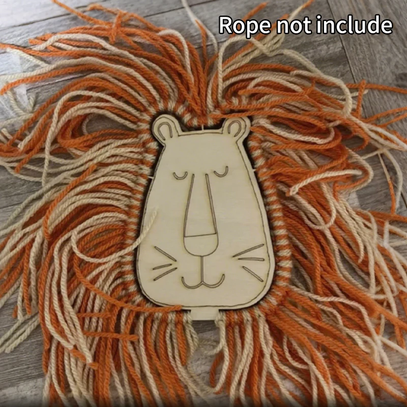 6Pcs Wood Lion for DIY Crafts Wooden Lion Cutouts Unfinished Wood DIY Crafts Unpainted Graffiti Decorations Party Favors