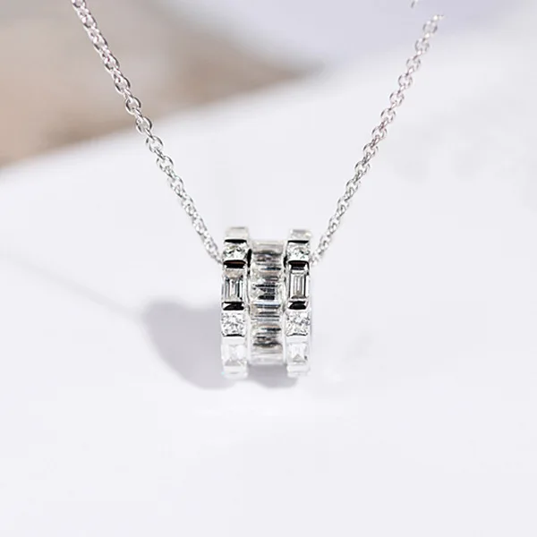 Fashion personality niche design small waist necklace female temperament sweet full diamond zircon pendant collarbone necklace