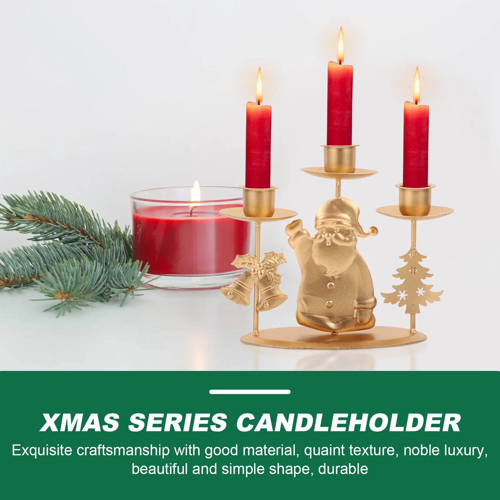 

2Pcs Retro Holder Set Vintage Xmas Stand for Home Decor Christmas Desktop Decoration Iron Art Craft