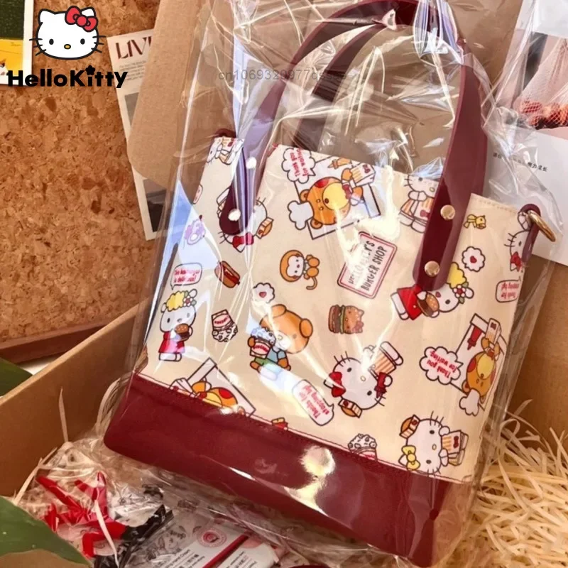 Sanrio Hello Kitty Shoulder Bag Women\'s Hand Small Shopping Bag Commuter Bag Fashion Tote Bag Large Capacity Crossbody Purse Bag