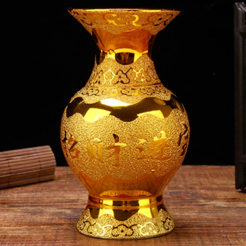 

18cm Ceramic Antique Vase Home Decoration Buddha Hall Worship Buddhist Supplies