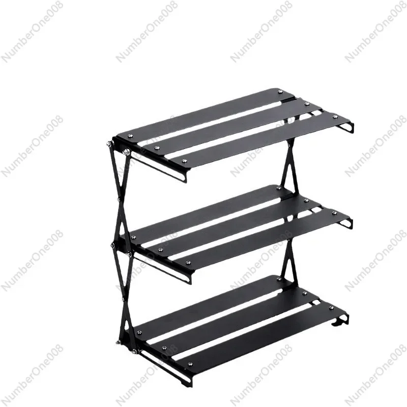 Outdoor Camping Portable Desktop Three-Layer Storage Rack Multi-Functional Folding Camping Picnic