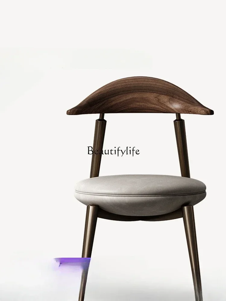 

yj7 North America Walnut Solid Wood Dining Chair 2023 New Modern Entry Lux Style Study Chair