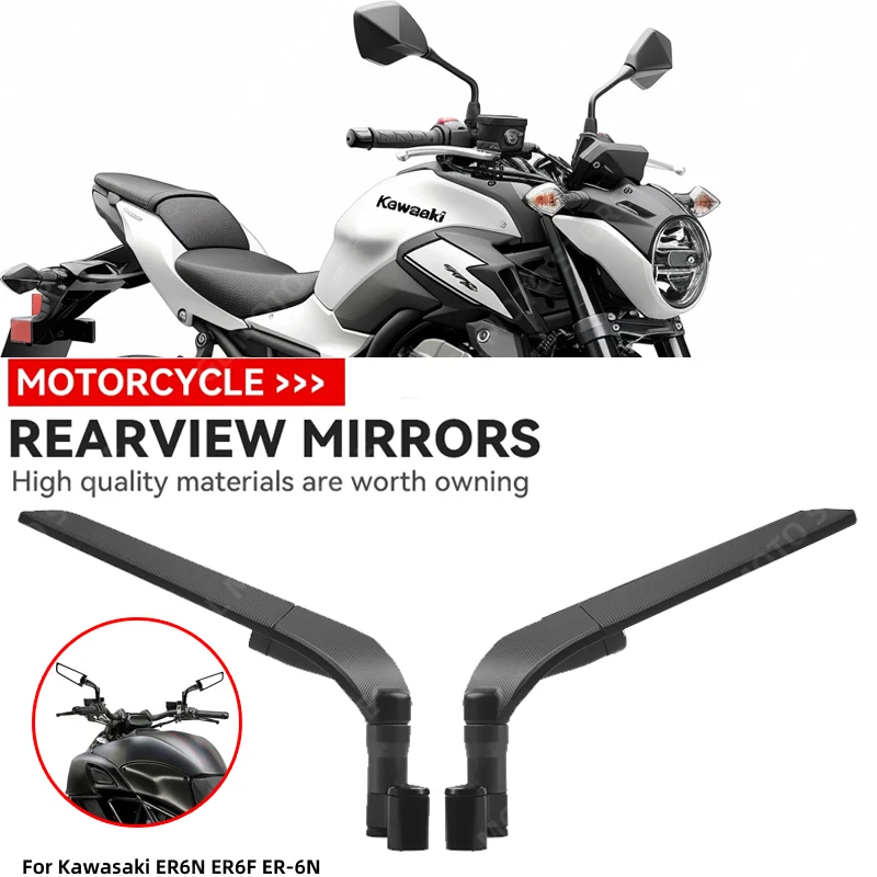 

For Kawasaki ER6N ER6F ER-6N Motorcycle Wind Wing Side Rearview Mirror Adjustable Rotating Motorbike Accessories
