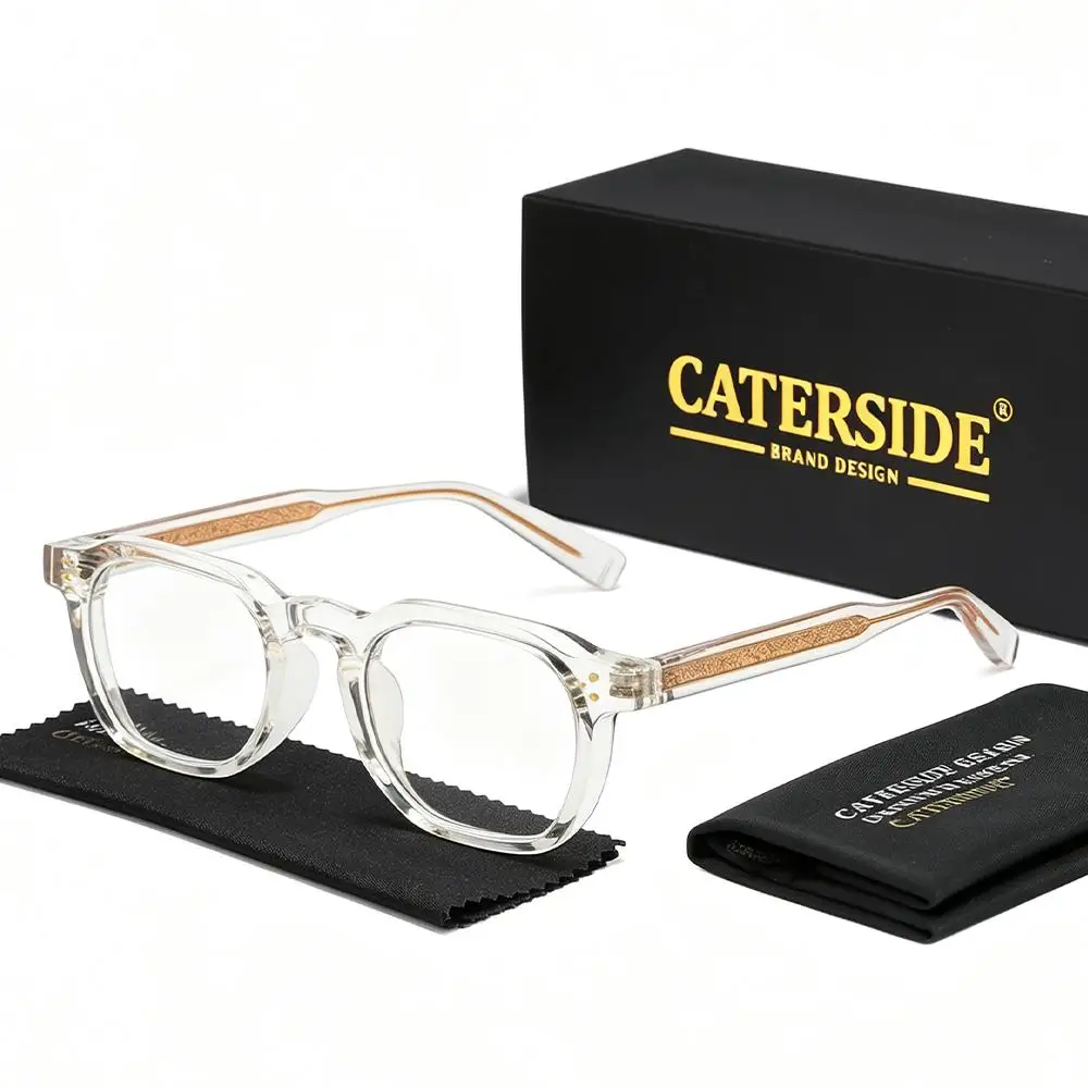 CATERSIDE Modische Herren-Quadratbrille mit Blaulichtfilter Federscharnier-Brillengestell Damen-Computer-Lesebrille Schutzbrille – Detail 17