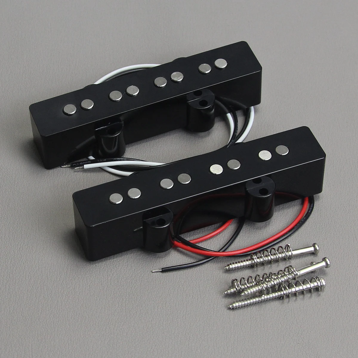 مجموعة FLEOR من التقاطات Alnico 5 Bass ذات الطراز المفتوح JB Neck Bridge باللون الأسود لـ Bass 4 أوتار