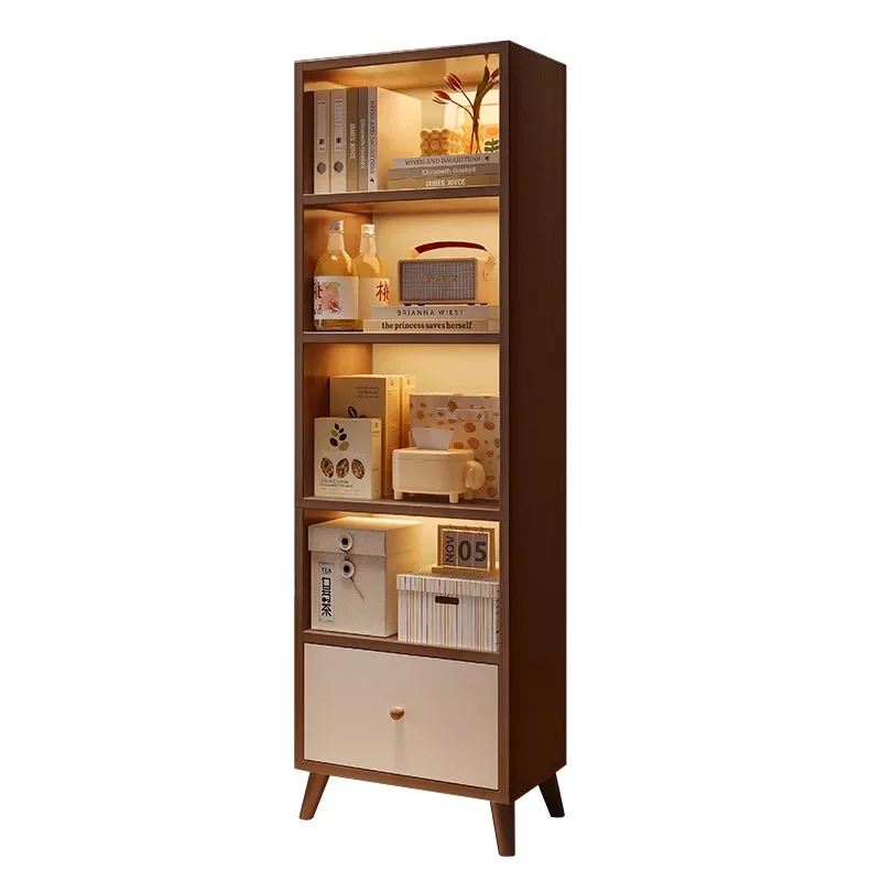 

Narrow bookcase floor-to-ceiling multi-layer shelf, living room wall storage display shelf, simple small bookshelf