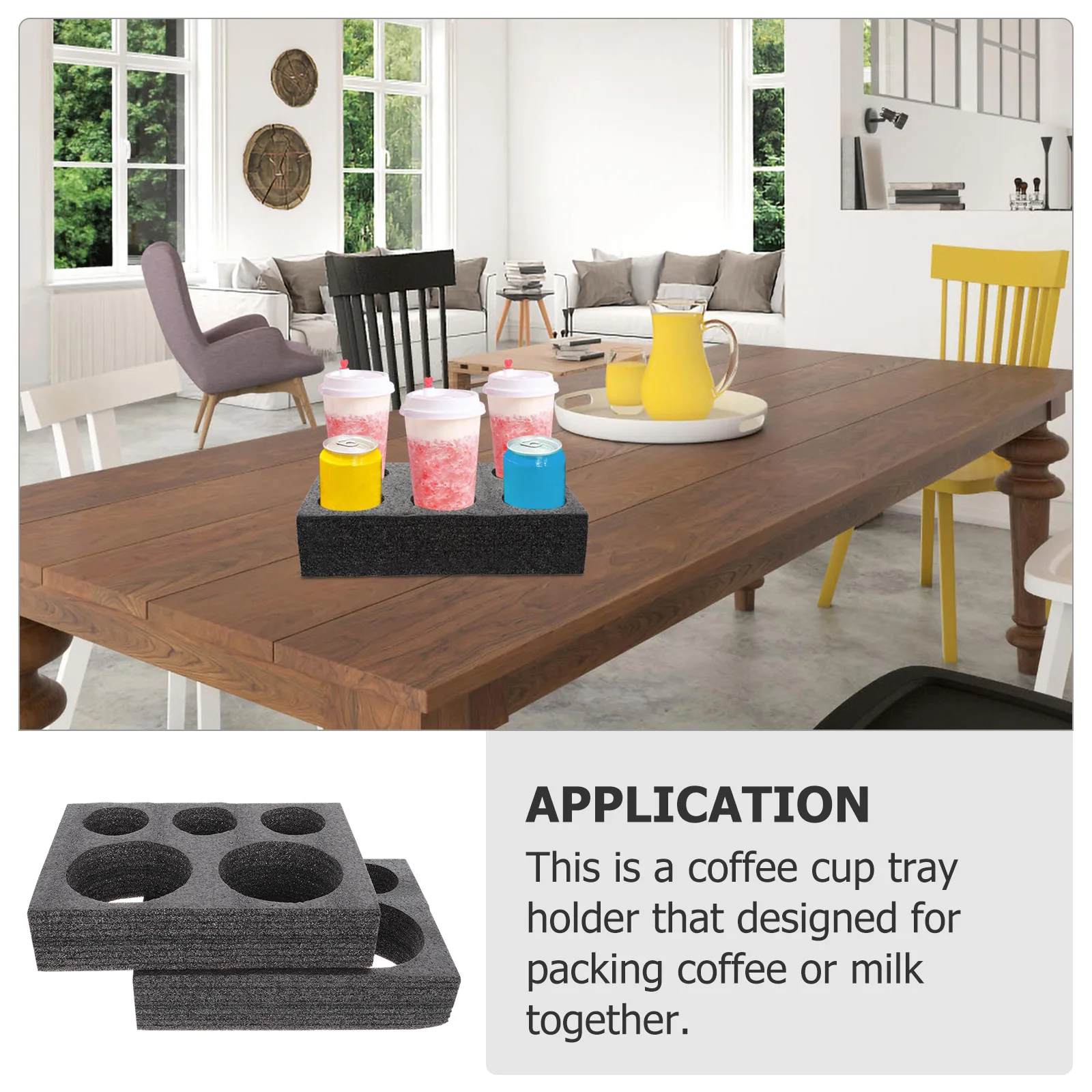 

2Pcs Cup Tray Drink Holders Five-Hole Packing Cup Carrier for Coffee Milk Tea Takeout Beverage Supply Milk Tea Holders