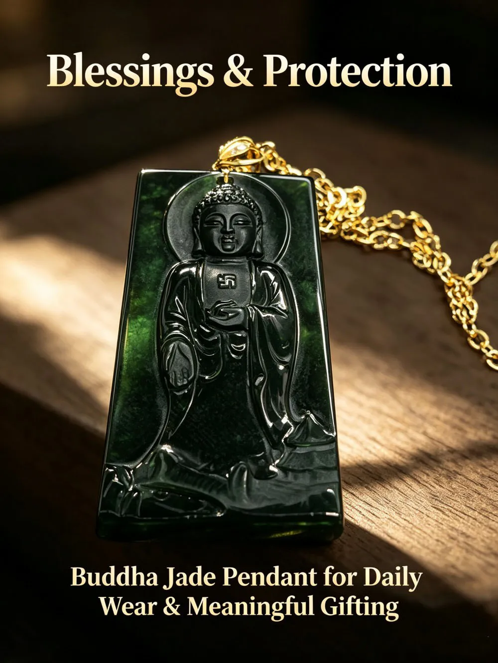 Certified Natural Myanmar A Jadeite Necklace Men Women Genuine China Buddha Statue Lotus Seat Guanyin Pendant Necklace