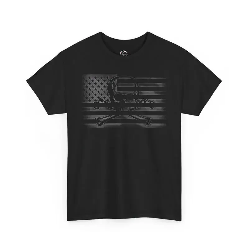 Distressed Usa Flag Skull Crossbones T Shirt For