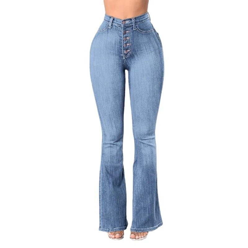 Autumn High-quality Cotton Retro Style Daily Versatile Women's Straight Leg Denim Micro Flared Pant Sexy Tight Denim Flared Pant