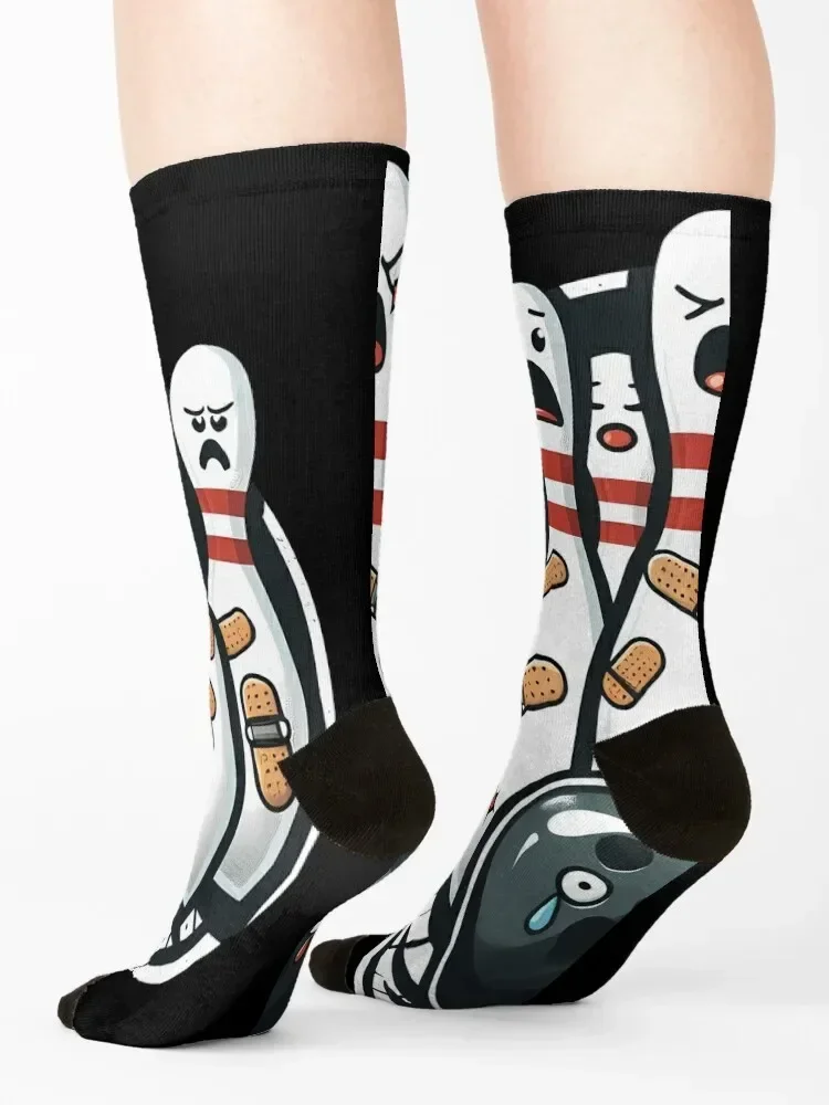 Bowling Pin Strikes Back - Funny Bowling Humor Socks loose short essential winter thermal Boy Child Socks Women's