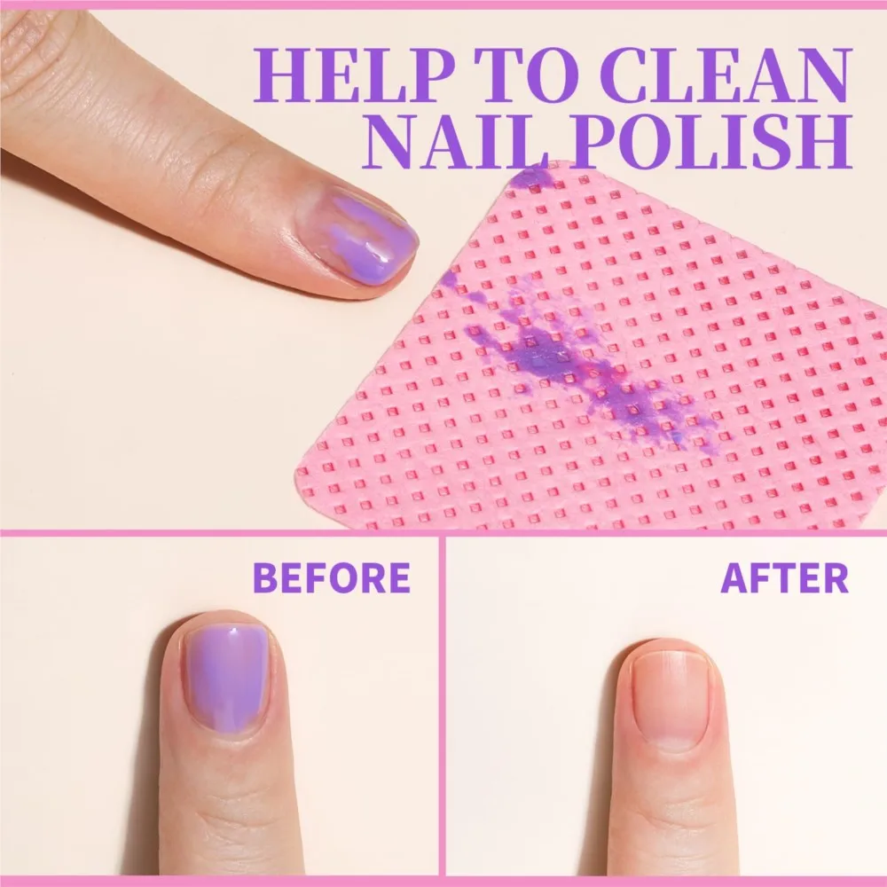 100% Katoen Pluisvrije Nageldoekjes 200/300/500/600/1000 stuks UV Gel Nagellak Remover Pads Katoen Reinigingspads voor Lash Extension