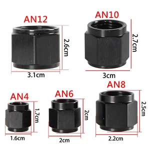 1pcs Aluminium an4 AN6 AN6 AN8 AN10 AN12 Frauenadapter Flare End Cap Plug Nutter 4an 6an 8an 10an 12an Assembler -Autozubehör 8 Hauptverkaufsverbindung 12an - №3