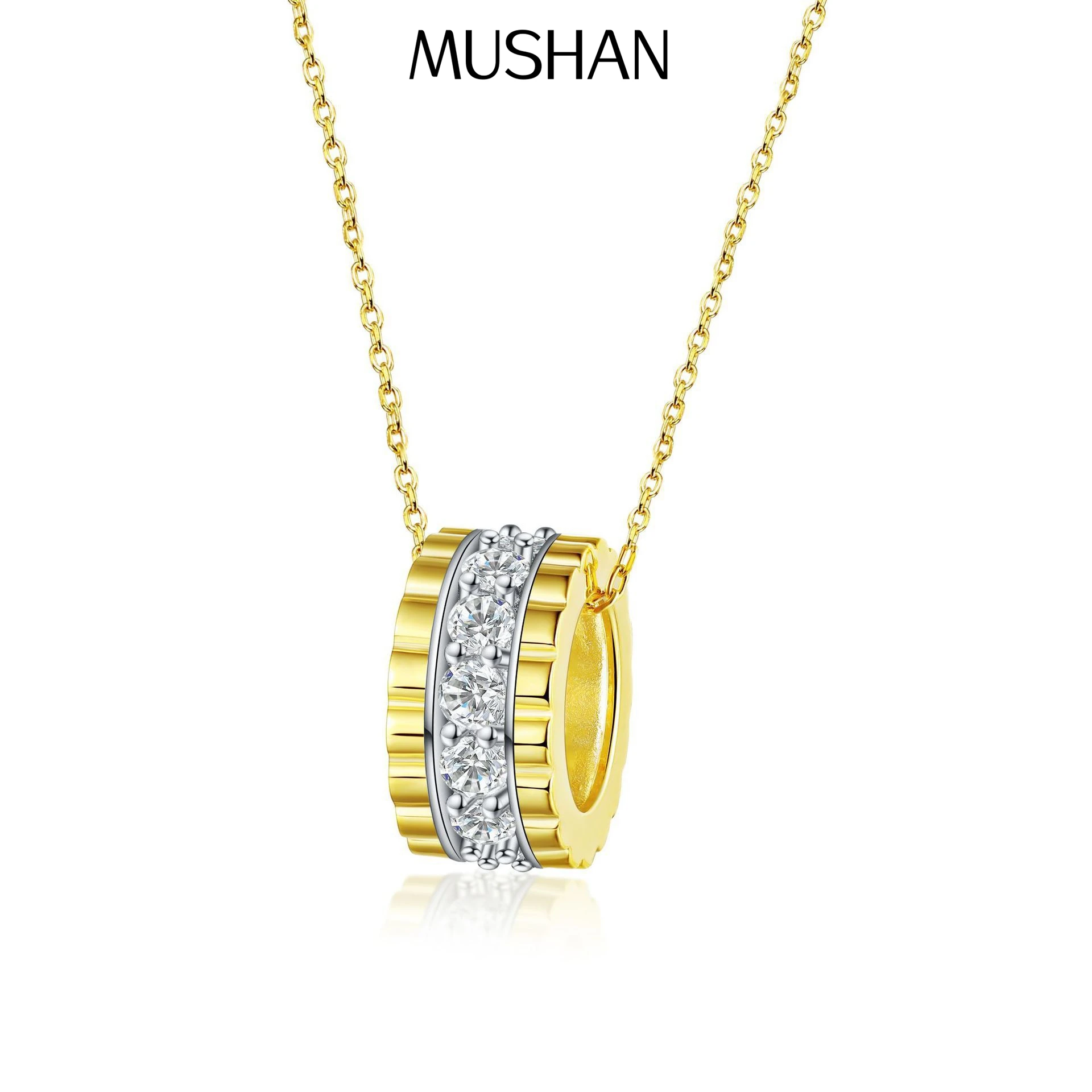 

MuShan Jewelry 925 Sterling Silver Necklace Pendant Chain HCD Gemstones Luxury Style Best Friend Gift Women Necklaces Jewelry