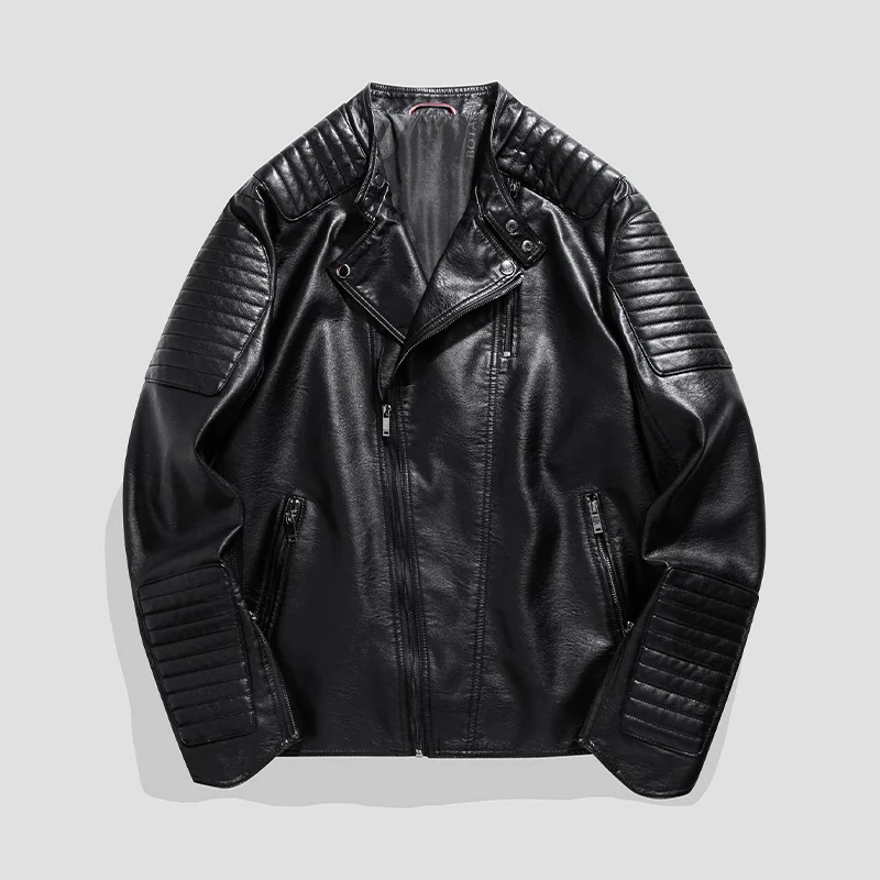 

Trendy Handsome Lapel Short Leather Jacket Autumn Winter New High-end Leather Jacket Men's Korean-Style Slim-Fit Leather Coat