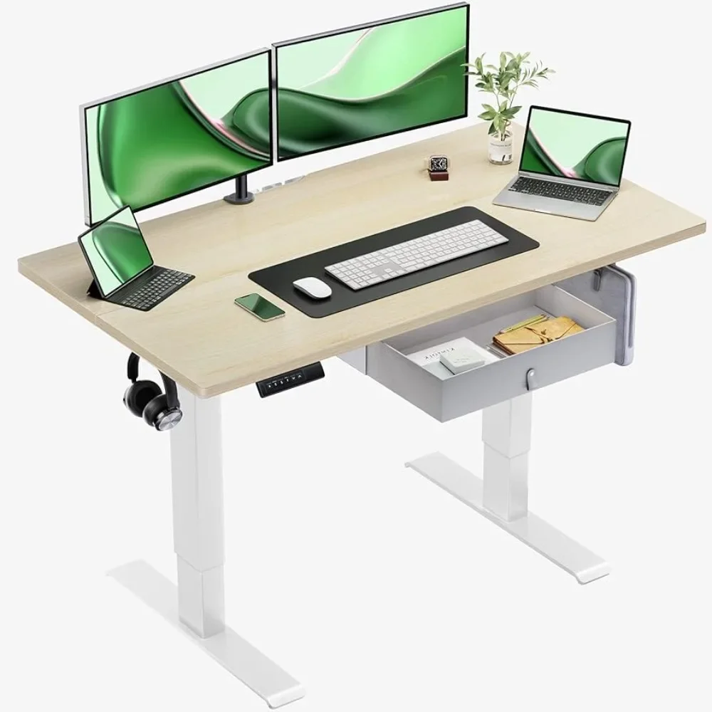 

Standing Desk with Drawer, 48x24 Inch Adjustable Height Standing Desk, Electric Stand Up Desk, Sit Stand Home Office Desk