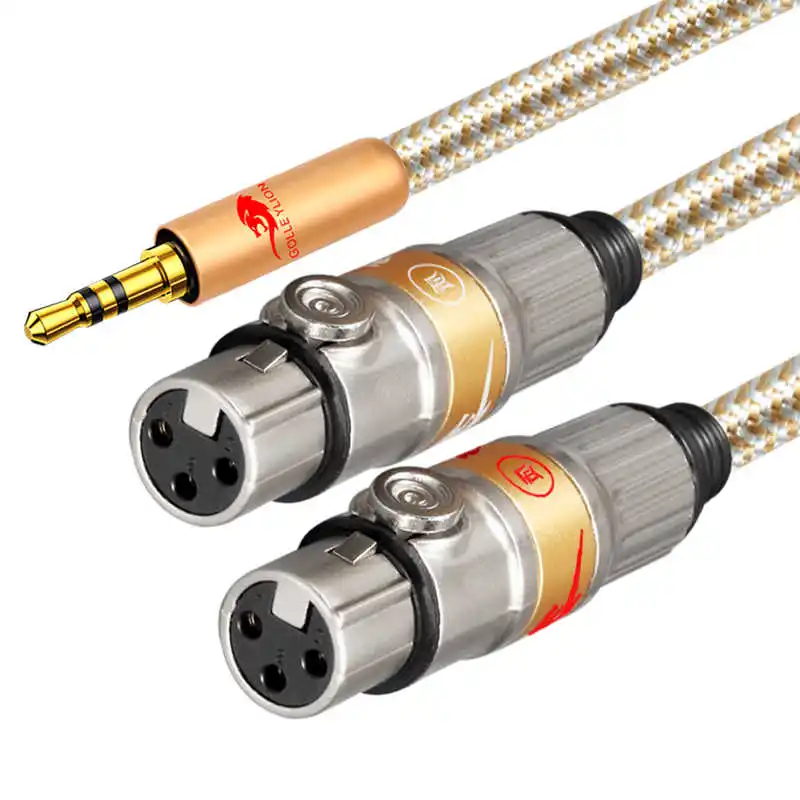 

Hi-fi Audio Cable Mini Jack 3.5mm Male to Dual XLR Female for Amplifier Amp Sound Mixer 3.5 to XLR Adapter Shielded Cords