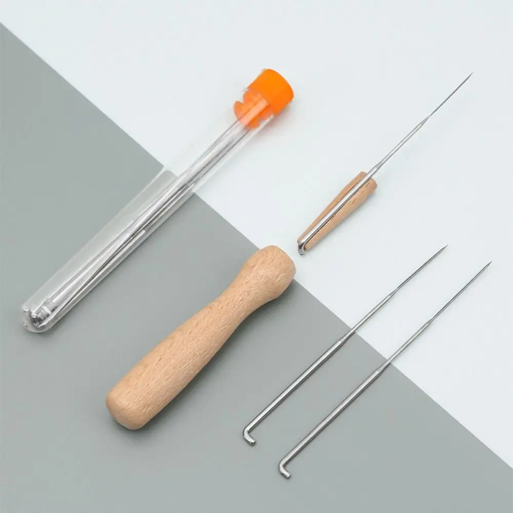 

Creative Felting Needles Set 3 Sizes Felting Needles Wooden Handle Felting Needles with Bottle Professional Handmade