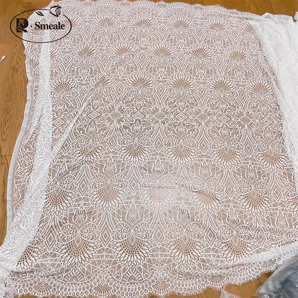 Soft Lace Fabric for Wedding Dress, Geometric Flower Decoration Accessories, New Style Eyelashes, RS4853