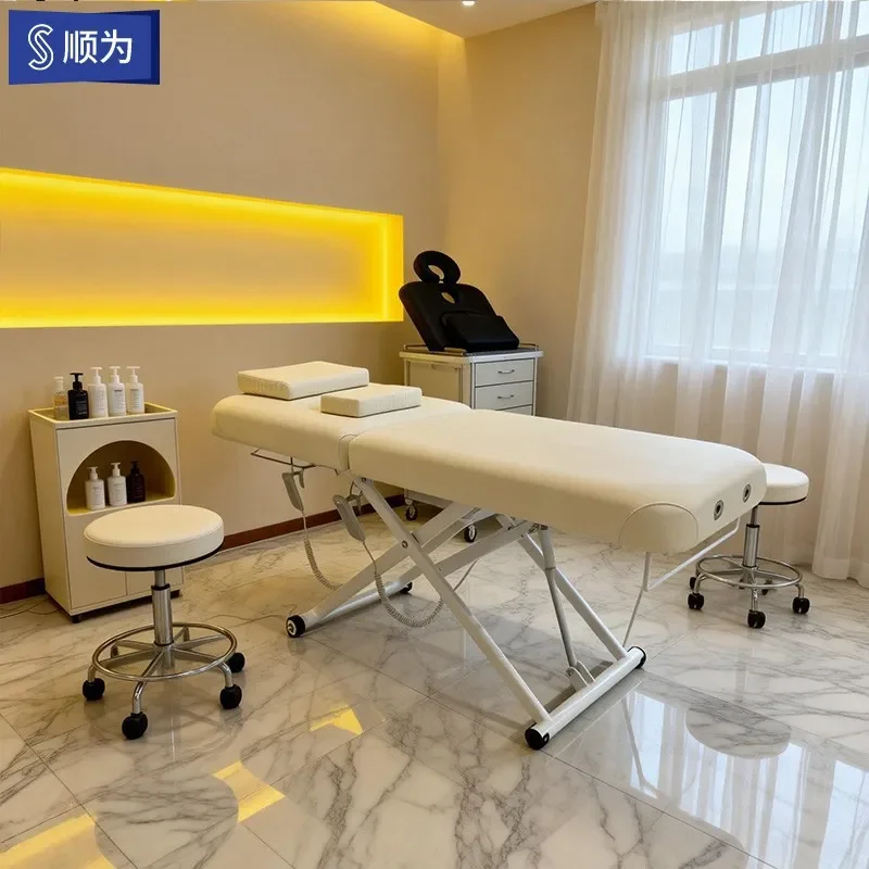 Shunwei Adjustable Beauty Bed Massage Chair Flat Lying Tattoo Equipment Professional Furniture for Spa Treatment