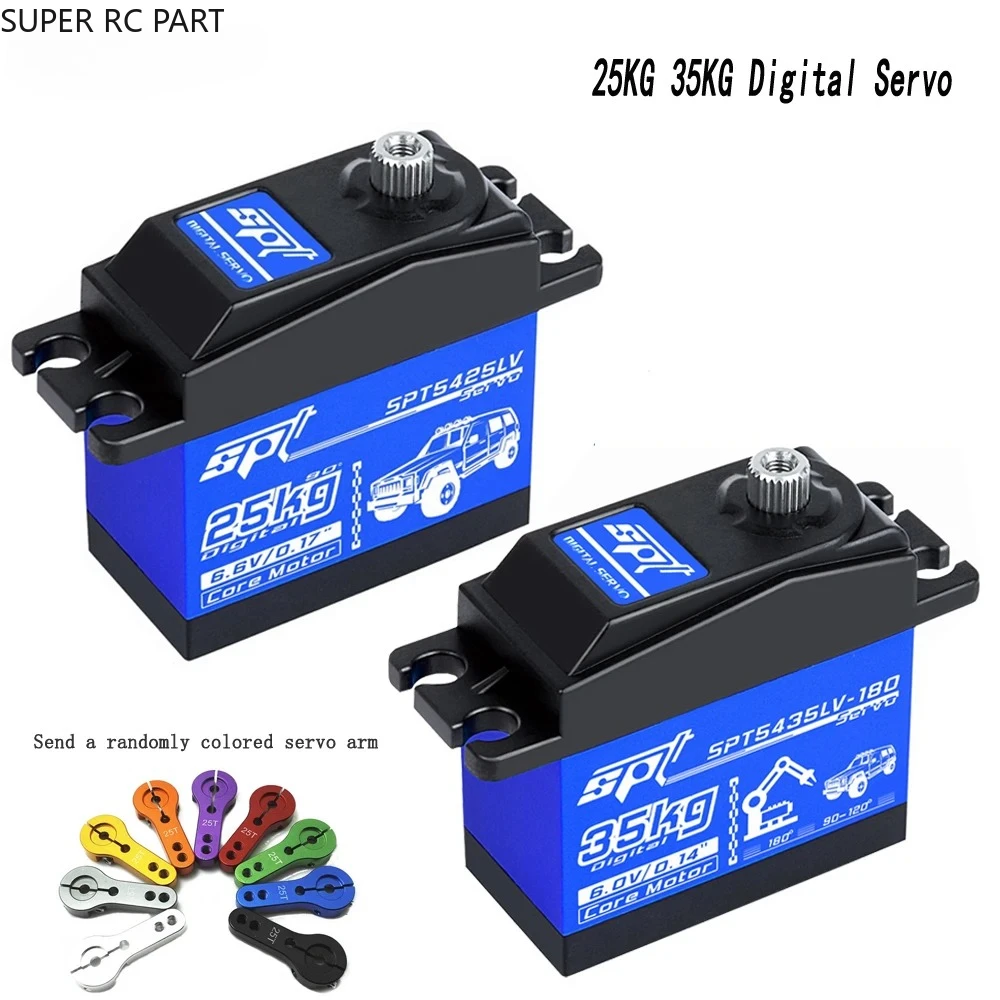 SPT 25KG/35KG 90-180 °   Digitaler Servo mit großem Drehmoment, Metallgetriebe, wasserdicht, mit 25T-Arm für RC-Crawler, SCX10, TRX4, Drift-Roboter