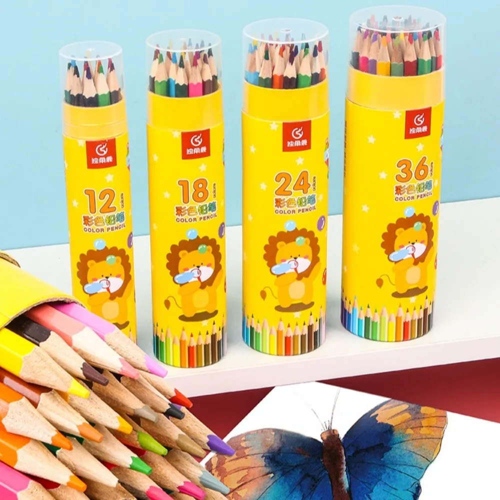 12/18/24/36/48 Colors Multi-color Barrel Colored Pencil Set Kawaii Durable Painting Colored Pens Painting School Supplies