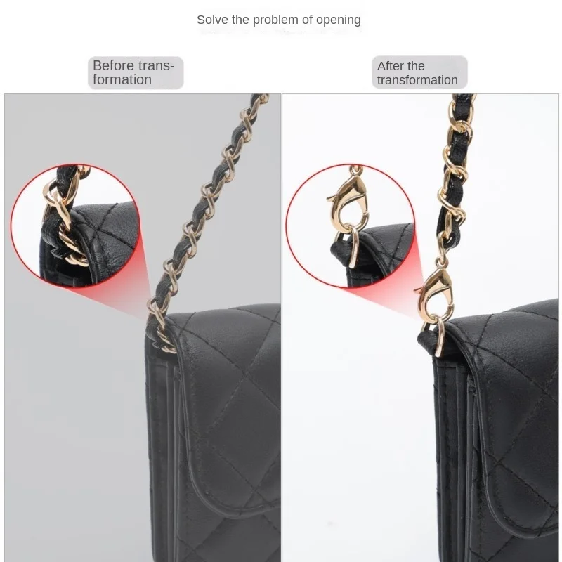Designer Long Wallet Chain Card Holder Transformed Into a Crossbody Bag With Extended Shoulder Chain Pocket Wallet Clip