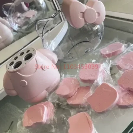 Sanrio Hello Kitty Makeup Brush Set Eye Shadow Brush Powder Blusher Brush Professional Makeup Brush Kt Cat Makeup Cotton