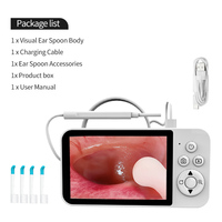 DDCAMERA 4.3 Inch Digital Otoscope 1080P Ear Scope Camera with 6 Lights Ear Wax Removal Tool for Kids Supports Photo Video