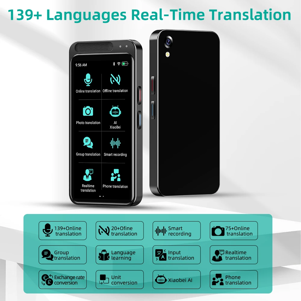 

New Slim Smart Translator -4.1"HD Display,139 Online 20 Offline Languages,Real-Time Voice/Photo Pocket Travel Interpreter Device