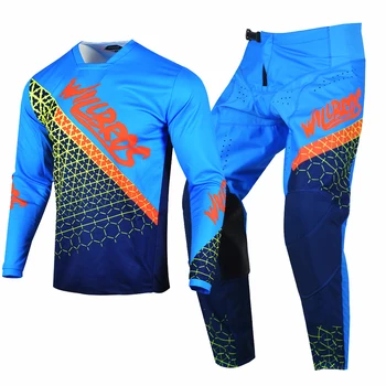 Willbros Motocross Jersey pants MX Combo BMX Dirt Bike Bicycle ATV MTB Offroad Racing Gear Set Suit