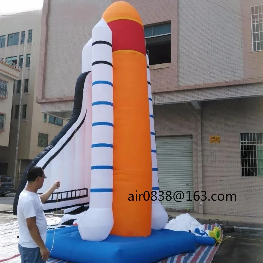 Modèle de bateau de fusée de vaisseau spatial gonflable géant extérieur de navette spatiale gonflable avec des lumières LED pour la publicité