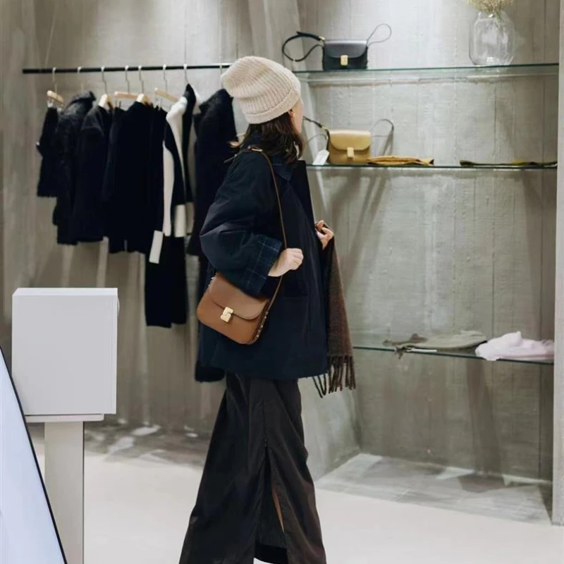 กระเป๋าถือหรู SOEUR กระเป๋าสะพายข้างผู้หญิงทรงเต้าหู้ กระเป๋าสะพายไหล่ทรงสี่เหลี่ยมเล็ก กระเป๋าผู้หญิงแฟชั่นใหม่ 2025 หนังวัวแท้