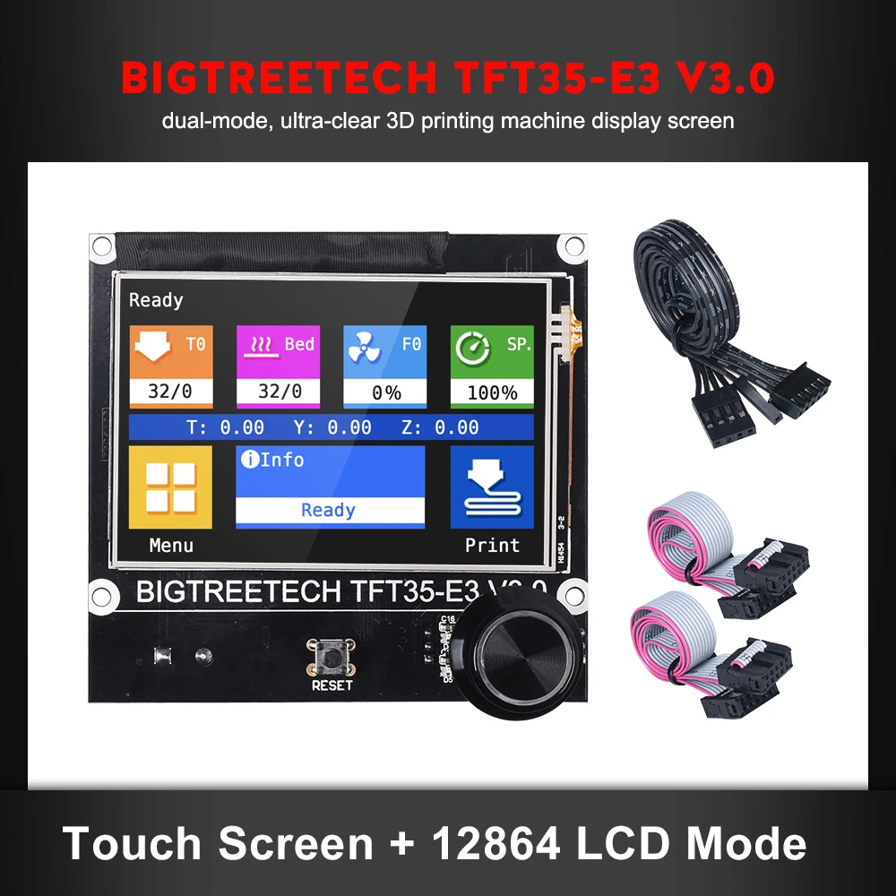 BIGTREETECH TFT35 E3 V3.0 Wyświetlacz dotykowy drukarki 3D Podwójny tryb LCD 12864 Dla SKR MINI E3 V3 Board Ender 3 Aktualizacja SKR V1.4