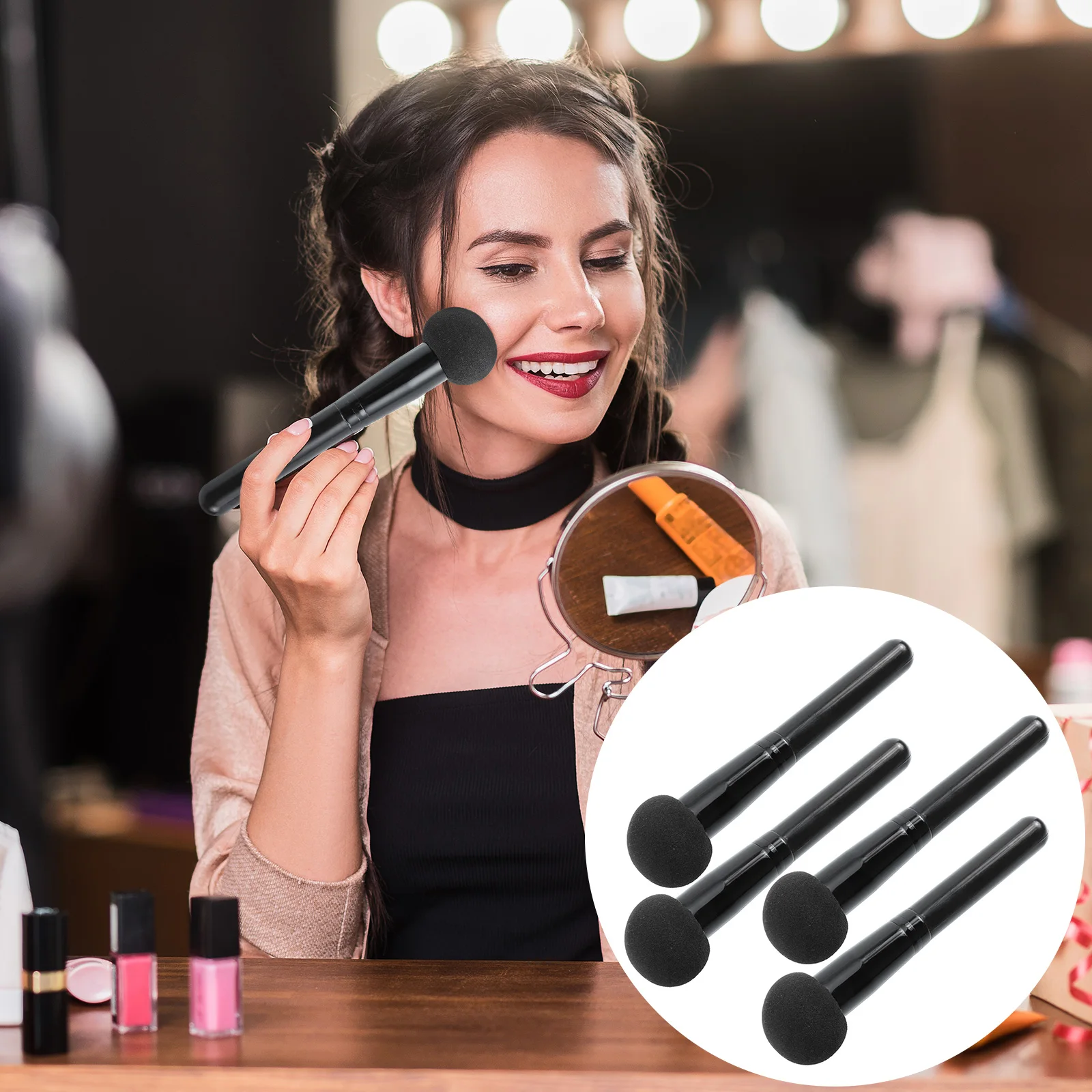 

4 Pcs Puff Foundation Sponge for Liquid Makeup Hydrophilic Non-latex Blending Brush