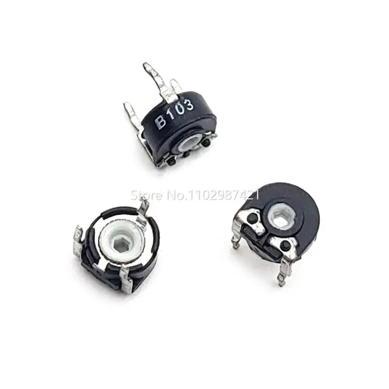 5 Piece PT06 Top Adjustable Potentiometer PT-06H B5K 10K 20K 50K 100K 200K Horizontal Hexagonal Hole Adjustable Resistor